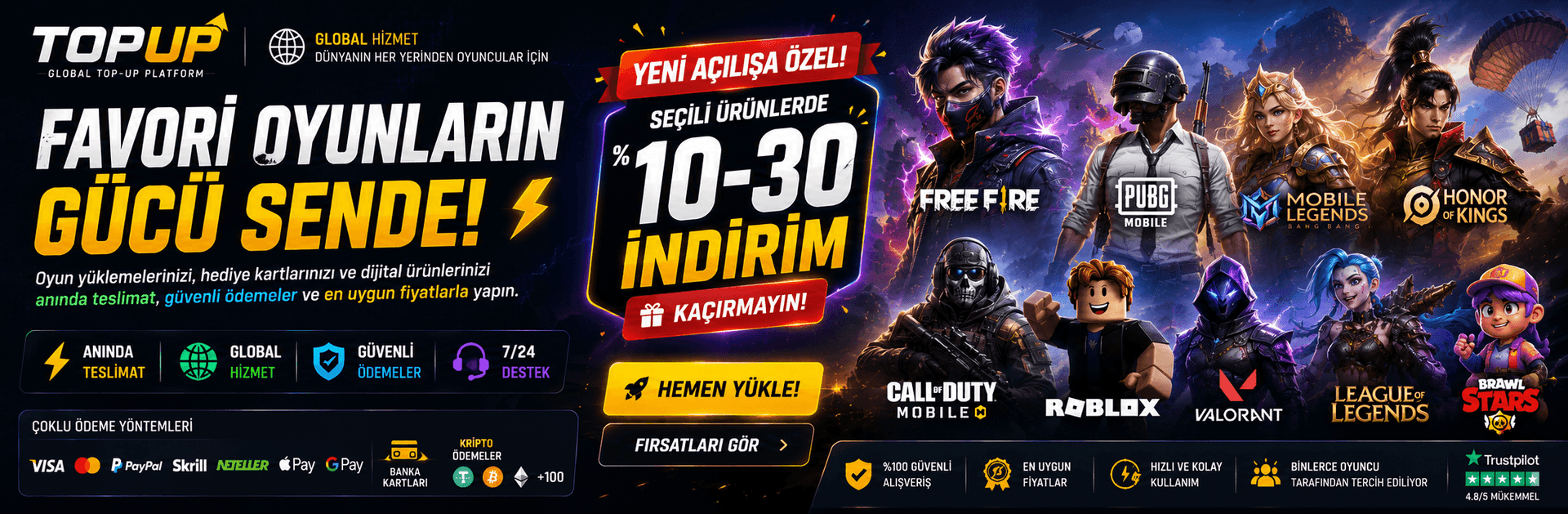 100+ Oyun için Anında Yükleme